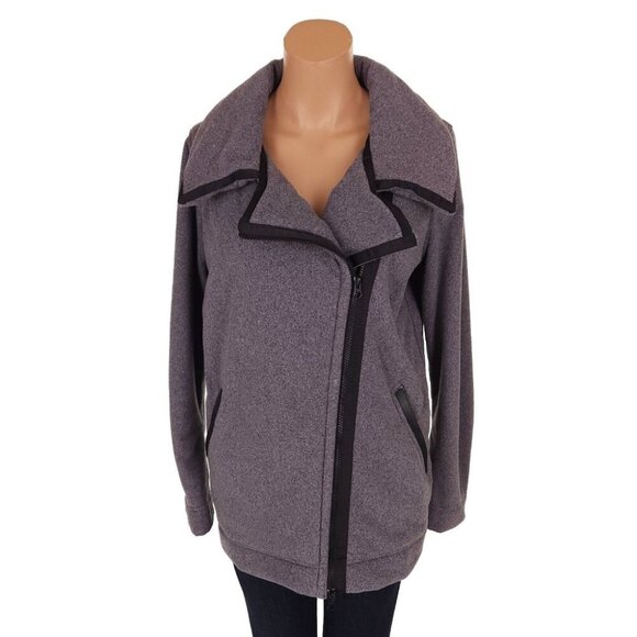 Lululemon Moto Jacket Size 6 Ambient Gray Black Fleece - Picture 1 of 8